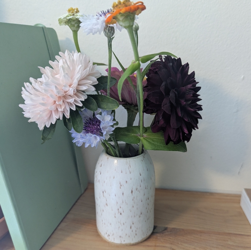 Speckled White Ceramic Vase